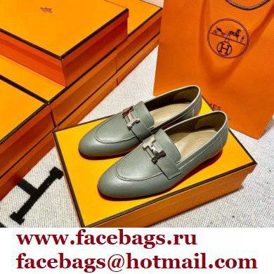 Hermes Leather royal Loafers gray