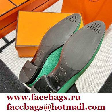 Hermes Leather royal Loafers green