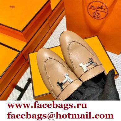 Hermes Leather royal Loafers tan