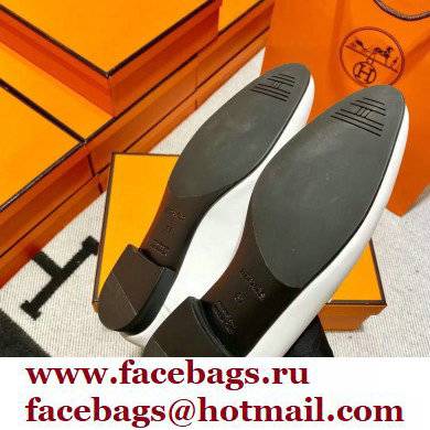 Hermes Leather royal Loafers white/yellow/tan