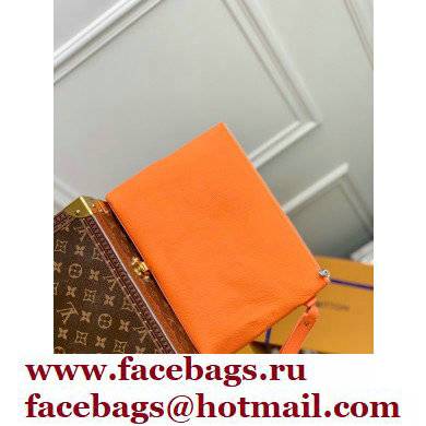 Louis Vuitton Aerogram leather Pochette Ipad Pouch Bag Orange