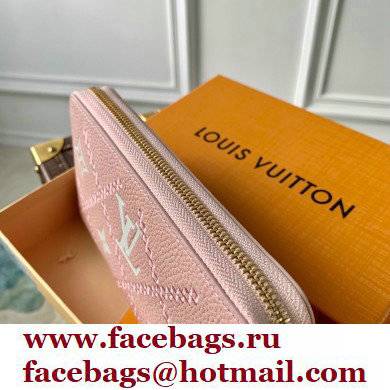 Louis Vuitton Monogram Empreinte Leather Zippy Wallet Embroidered M81138 Pink