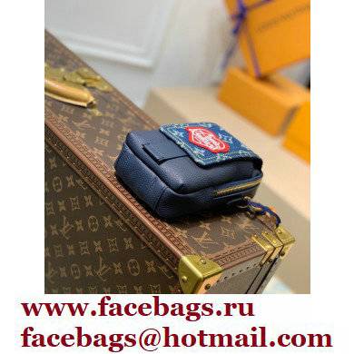 Louis Vuitton Monogram denim Flap Double Phone Pouch Bag M81060 Blue