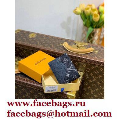 Louis Vuitton Monogram denim Slender Wallet M81020 Black