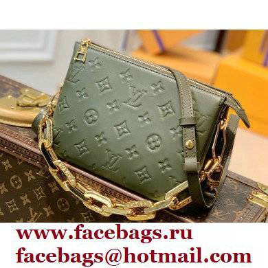 Louis Vuitton Monogram-embossed Lambskin Coussin BB Bag Army Green