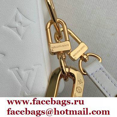 Louis Vuitton Monogram-embossed Lambskin Coussin BB Bag White