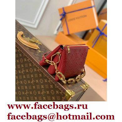 Louis Vuitton Monogram-embossed Lambskin Coussin BB Bag Wine