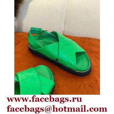 Louis Vuitton Paseo Flat Comfort Sandals Monogram-embossed Green 2022