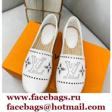 Louis Vuitton Perforated Calf Leather Starboard Flat Espadrilles White 2022