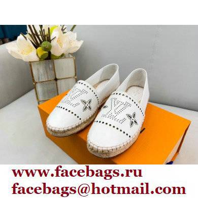 Louis Vuitton Perforated Calf Leather Starboard Flat Espadrilles White 2022