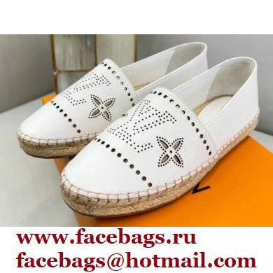 Louis Vuitton Perforated Calf Leather Starboard Flat Espadrilles White 2022