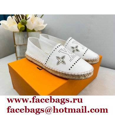 Louis Vuitton Perforated Calf Leather Starboard Flat Espadrilles White 2022