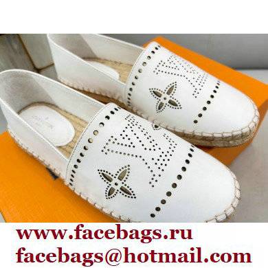 Louis Vuitton Perforated Calf Leather Starboard Flat Espadrilles White 2022