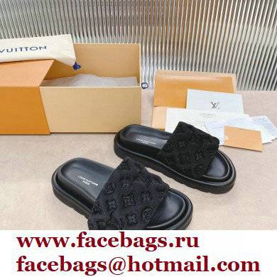 Louis Vuitton Pool Pillow Comfort Mules Monogram-embossed Technical Textile Black 2022