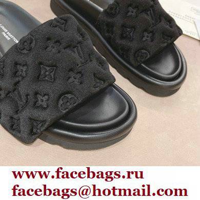 Louis Vuitton Pool Pillow Comfort Mules Monogram-embossed Technical Textile Black 2022