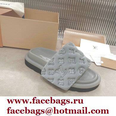 Louis Vuitton Pool Pillow Comfort Mules Monogram-embossed Technical Textile Gray 2022