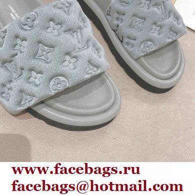 Louis Vuitton Pool Pillow Comfort Mules Monogram-embossed Technical Textile Gray 2022