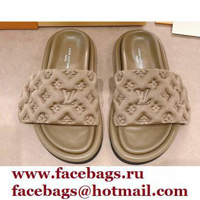 Louis Vuitton Pool Pillow Comfort Mules Monogram-embossed Technical Textile Kaki Green 2022