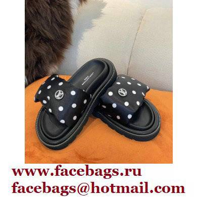 Louis Vuitton Pool Pillow Comfort Mules Satin Polka Dots Black 2022