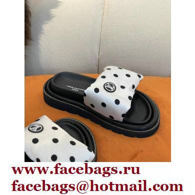 Louis Vuitton Pool Pillow Comfort Mules Satin Polka Dots White 2022