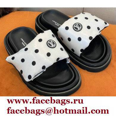 Louis Vuitton Pool Pillow Comfort Mules Satin Polka Dots White 2022