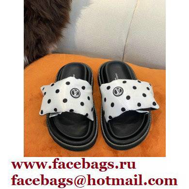 Louis Vuitton Pool Pillow Comfort Mules Satin Polka Dots White 2022