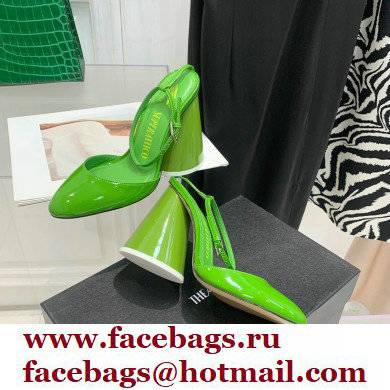 The Attico Heel 9.5cm Luz Slingbacks Patent Green 2022