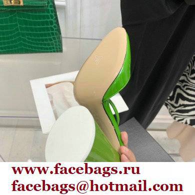 The Attico Heel 9.5cm Luz Slingbacks Patent Green 2022