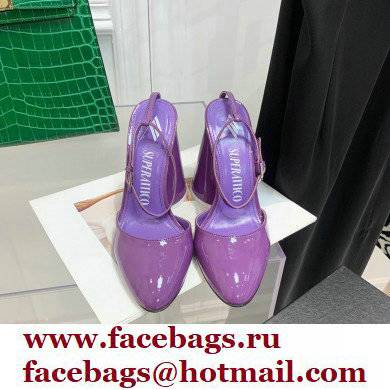 The Attico Heel 9.5cm Luz Slingbacks Patent Violet 2022