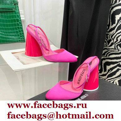 The Attico Heel 9.5cm Luz Slingbacks Satin Fuchsia 2022