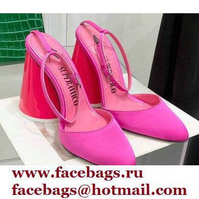 The Attico Heel 9.5cm Luz Slingbacks Satin Fuchsia 2022