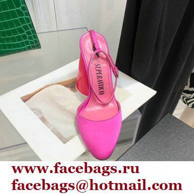 The Attico Heel 9.5cm Luz Slingbacks Satin Fuchsia 2022