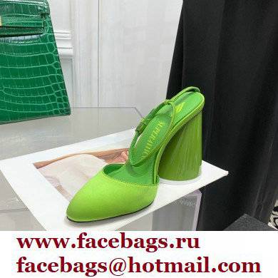 The Attico Heel 9.5cm Luz Slingbacks Satin Green 2022