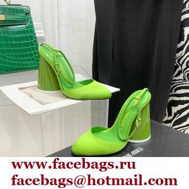 The Attico Heel 9.5cm Luz Slingbacks Satin Green 2022