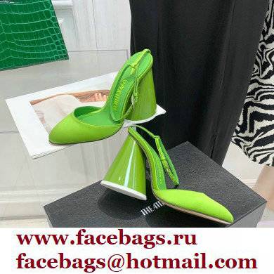 The Attico Heel 9.5cm Luz Slingbacks Satin Green 2022