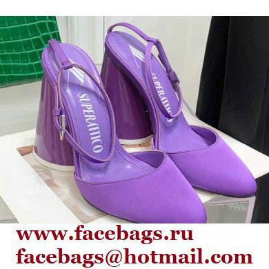 The Attico Heel 9.5cm Luz Slingbacks Satin Violet 2022