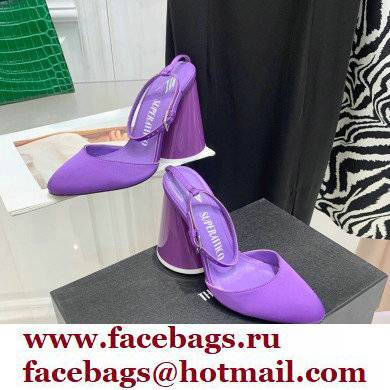 The Attico Heel 9.5cm Luz Slingbacks Satin Violet 2022