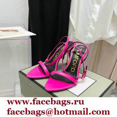 Tom Ford Heel 10.5cm Padlock Pointy Naked Sandals Leather Fuchsia 2022