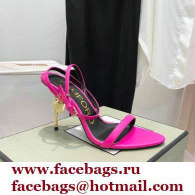 Tom Ford Heel 10.5cm Padlock Pointy Naked Sandals Leather Fuchsia 2022