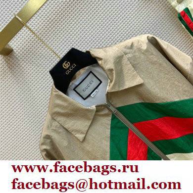 gucci Technical nylon jacket and shorts beige 2022