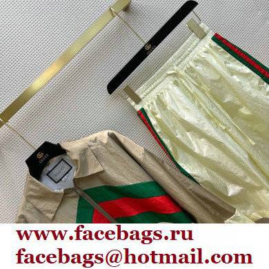 gucci Technical nylon jacket and shorts beige 2022