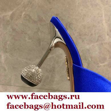 Aquazzura Heel 8.5cm Satin Yes Darling Mules Blue 2022