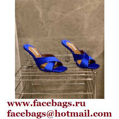 Aquazzura Heel 8.5cm Satin Yes Darling Mules Blue 2022