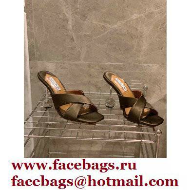 Aquazzura Heel 8.5cm Satin Yes Darling Mules Coffee 2022