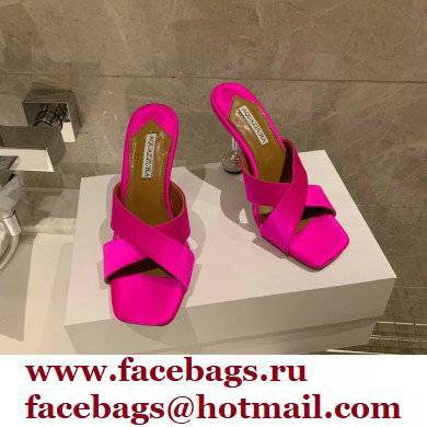 Aquazzura Heel 8.5cm Satin Yes Darling Mules Fuchsia 2022