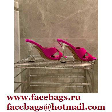 Aquazzura Heel 8.5cm Satin Yes Darling Mules Fuchsia 2022