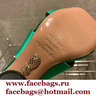 Aquazzura Heel 8.5cm Satin Yes Darling Mules Green 2022