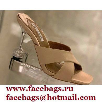 Aquazzura Heel 8.5cm Satin Yes Darling Mules Nude 2022