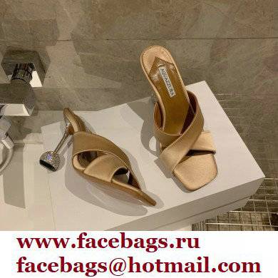 Aquazzura Heel 8.5cm Satin Yes Darling Mules Nude 2022