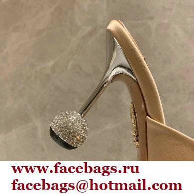 Aquazzura Heel 8.5cm Satin Yes Darling Mules Nude 2022